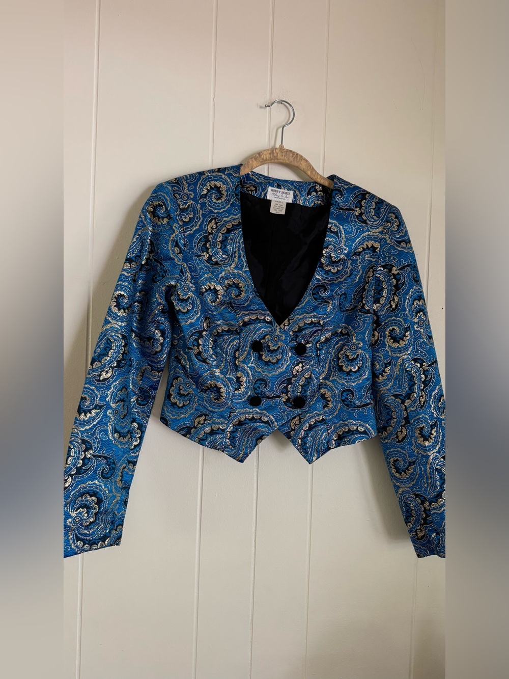 Vintage Hobby Horse Metallic Brocade Cropped Jacket – Size Small